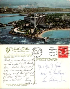 Caribe Hilton Postcard San Juan Puerto Rico Beach Pool 1985 - Picture 1 of 1