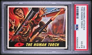 1962 TOPPS MARS ATTACKS 9 THE HUMAN TORCH PSA 4 105859558 - Picture 1 of 2