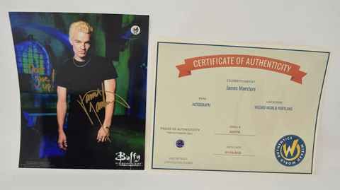 James Marsters in Buffy in a shirt Signed Photo 8 x 10 COA Cover