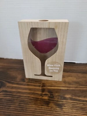 Caja de vino letrero de madera y corcho almacenamiento decoración usado Foto 1 de 4