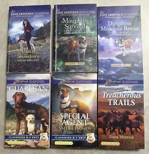 Lot of 6 Dog Theme Larger Print Love Inspired Suspense Outdoor Adventure Books - Picture 1 of 3