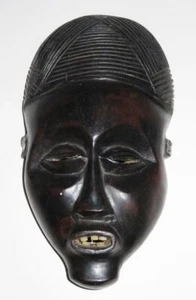 African Artifacts: Hand Made Mask with Teeth, 5 7/8" by 10 1/2" - Picture 1 of 6