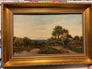 Edwin Cole Original Ölgemälde Lakeside Scene - Bild 1 von 5