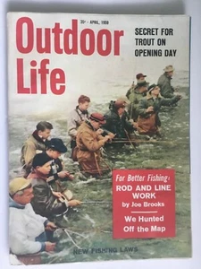 VINTAGE APRIL 1959 OUTDOOR LIFE Magazine Articles Ads Photos JOE BROOKS FISHING - Picture 1 of 5