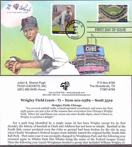 Baseball Playing Fields FDC, Wrigley Field Chicago, Dizzy Dean, Pugh 3519 - Picture 1 of 1