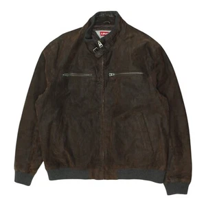 Levi's Mens Leather Jacket | Quilted Brown Stylish Outerwear Full Zip Biker - Picture 1 of 4