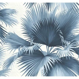 Kenneth James Wallpaper Roll 27' Non-Pasted Washable Botanical in Blue Matte - Picture 1 of 2