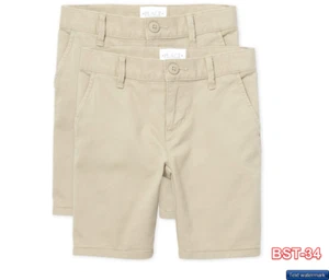 The Children's Place Girls' Chino Shorts Sandy 2 Pack SZ 5PLUS - Picture 1 of 4