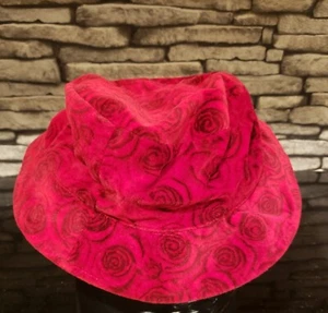 Old Navy Girls Red Bucket Hat Rose Pattern Youth 2T-4T 2XL/4XL  - Picture 1 of 4