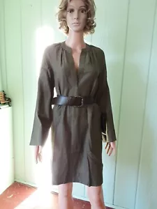 BCBG Maxazria Roxanne #235 Damen Tunika Kleid Neu mit Etikett dunkeloliv V-Ausschnitt Langarm - Bild 1 von 15