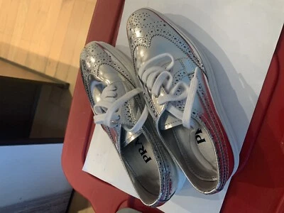 PRADA Silver Sneakers 35 IT Shoes 5 US - Image 1 of 4