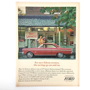 Ford Falcon Futura Hardtop 1965 VINTAGE PRINT AD Classic Red Car Woman Shopping - Picture 1 of 2