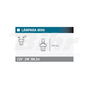 OSRAM 2722MF LAMPADINA MINI SINGOLA (1pz) 12V 2W B8,5d 23,5 - Picture 1 of 1