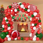 Christmas Balloon Garland Arch Kit With Red Green Gold Ballons Candy Cane Gift