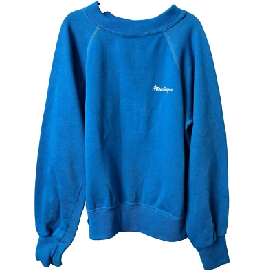 Vintage MacGregor USA Crew Sweatshirt S 10 12 Logo Blue 60s 70s Gad a Bouts - Image 1 of 4