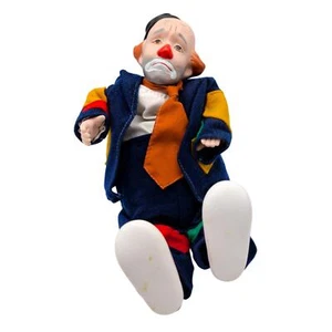 Vintage animierte musikalische Hobo Clown Porzellanpuppe Sinatra My Way Moves to Music - Bild 1 von 5