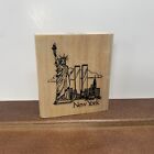 Vintage Stamp Cabana New York World Trade Center Statue of Liberty Rubber Stamp