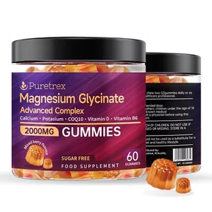 Magnesium Glycinate Gummies Calcium • Potasium • COQ10 • Vitamin D • Vitamin B6 - Picture 1 of 5