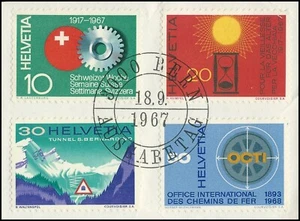 Schweiz - Jahresereignisse 1967 - gestempelt - Briefstück - Mi.Nr. 858-861 - Picture 1 of 1