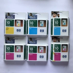 Genuine HP 10 Ink Cartridge C4841A Cyan C4842A Yellow C4843A Magenta New Expired - Picture 1 of 12