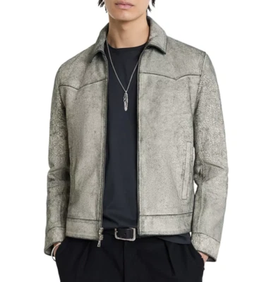 $798 NWT New John Varvatos Weldon Leather Full Zip Western Jacket EU52 US42 - Image 1 of 4