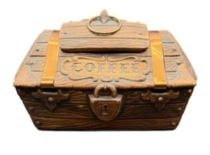 Rare 1961 Treasure Craft Coffee Treasure Chest Canister Container - Picture 1 of 18