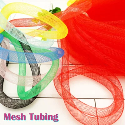 10mm DIY Mesh Tube Ribbon Tubing Hair Shoes Bag Costume Craft Christmas Decor - Image 1 of 4