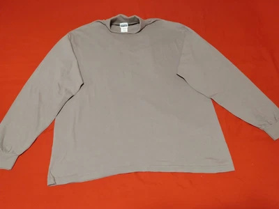 Basic Editions Taupe Long Sleeve Turtleneck Shirt 100% cotton fabric Size XL - Image 1 of 4