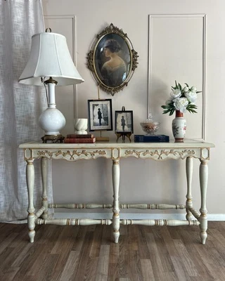 Consola italiana pintada florentina (renacimiento de Luis XVI), C. 1930-1940 Foto 1 de 4