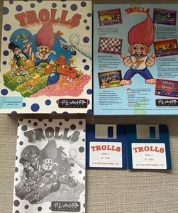 Vintage TROLLS Commodore Amiga 1200 Game Big Box 2 Disks & Instructions FLAIR - Picture 1 of 24