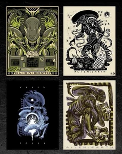 RARE - ALL 4 ALIEN: EARTH SDCC 2025 Hall H Exclusive Mondo Posters - Complete Set - Bild 1 von 12