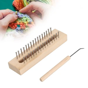 Wooden Knitting Loom with Hook for Scarves Socks Hats & Tapestry DIY Projects - Bild 1 von 15