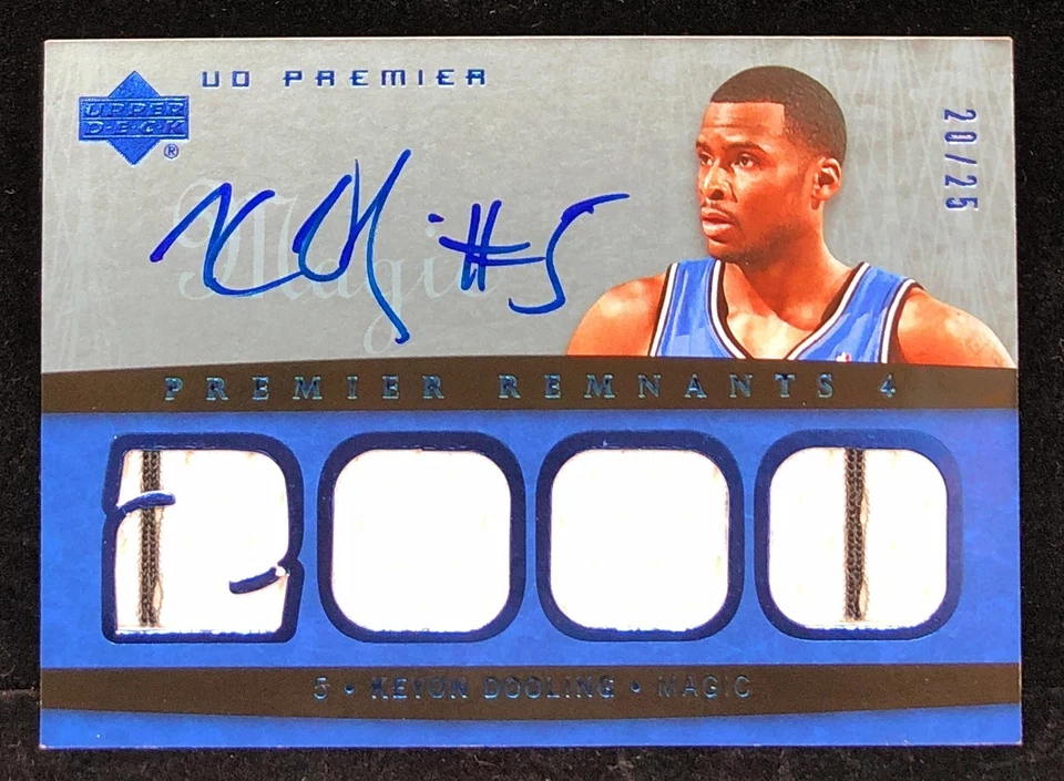 2007-08 Upper Deck Premier Remnants Keyon Dooling Game Used Patch Auto #/25 Card - Image 1 of 2