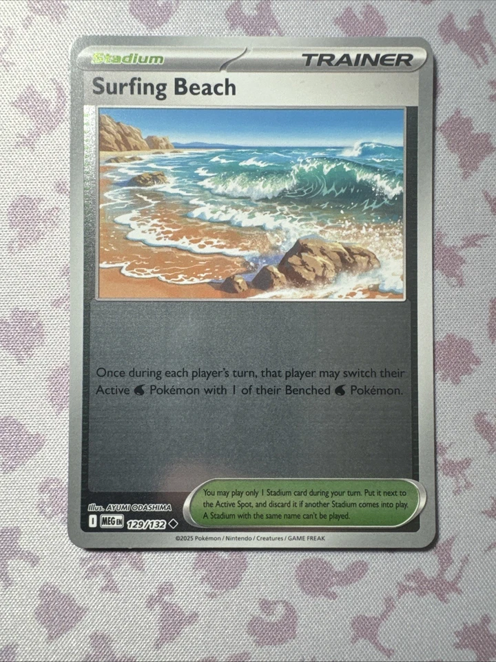 Surfing Beach 129/132 Uncommon Reverse Holo - Pokémon TCG Mega Evolution NM - Image 1 of 3