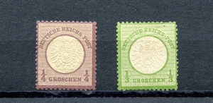 Germany #14 & #15 (G243) Eagle w/ large shield, embossed, M,LH,FVF,CV$105.00 - Picture 1 of 2