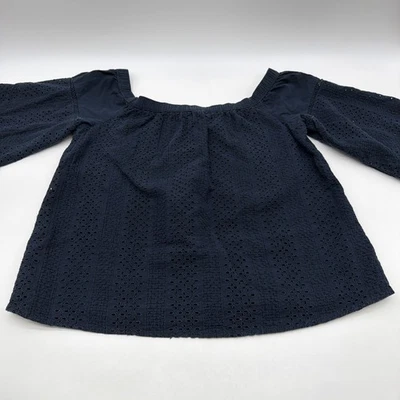 Blusa mujer Abercrombue & Fitch L azul floral bordada. #37954 Foto 1 de 4