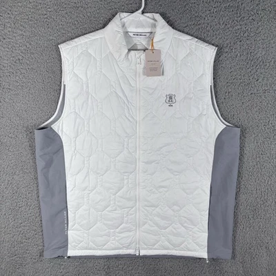Peter Millar Vest Men XL Blitz Gilet Quilted White Gray Golf Casual NEW MS24EZ36 - Image 1 of 4