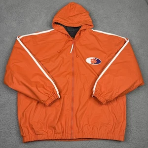 Chaqueta Clemson Tigers Hombres XL Naranja PVC Vinilo Con Capucha Forrada de Vellón Viento Lluvia Abrigo - Imagen 1 de 11