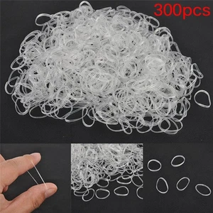 300PCS Transparent Rubber Braiding Hair Band Hairope Elastic Ponytail Holder - Picture 1 of 6
