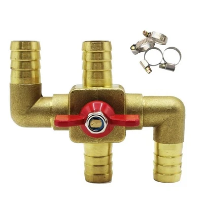 Solid Brass 4-Way Auto Heater Valve Bypass Shut Off Valve 1.6Mpa 305℉ Max Temp - Image 1 of 4