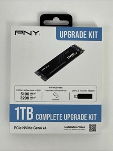 PNY 1TB M.2 NVMe Gen4 x4 Internal SSD With Upgrade Kit with Transfer Adapter 🔥 - Picture 1 of 2