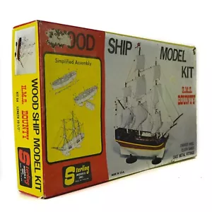 Sterling Models Wood Ship Model Kit H.M.S. Bounty 10" Vintage Royal Navy - Picture 1 of 8