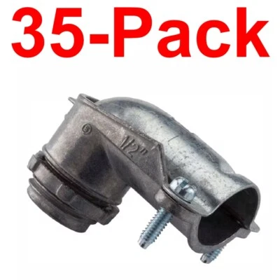 Pacote com 35 HALEX 3/8 pol. Conectores flexíveis de conduíte metálico (FMC) 90° - Imagem 1 de 4