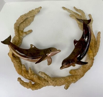 Escultura en relieve de pared de delfín de bronce Wyland "Mentes en el agua" - A.P. #75/200 Foto 1 de 4