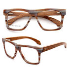 Retro Wood Oversize Eyeglass Frames Men Women Square Wooden Glasses Full Rim