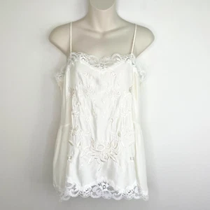 Gold Hawk camisole cami top size small off white silk lace adjustable straps - Picture 1 of 9