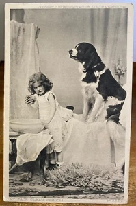 Comic Postcard MY FACE CLEAN, PRINCE? Little Girl Dog UK Humor 1905 Hildesheimer - Picture 1 of 2