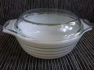 Rare Vintage Midcentury Auflaufform mit Deckel - Pyrex Spectrum England 20cm D. - Bild 1 von 7