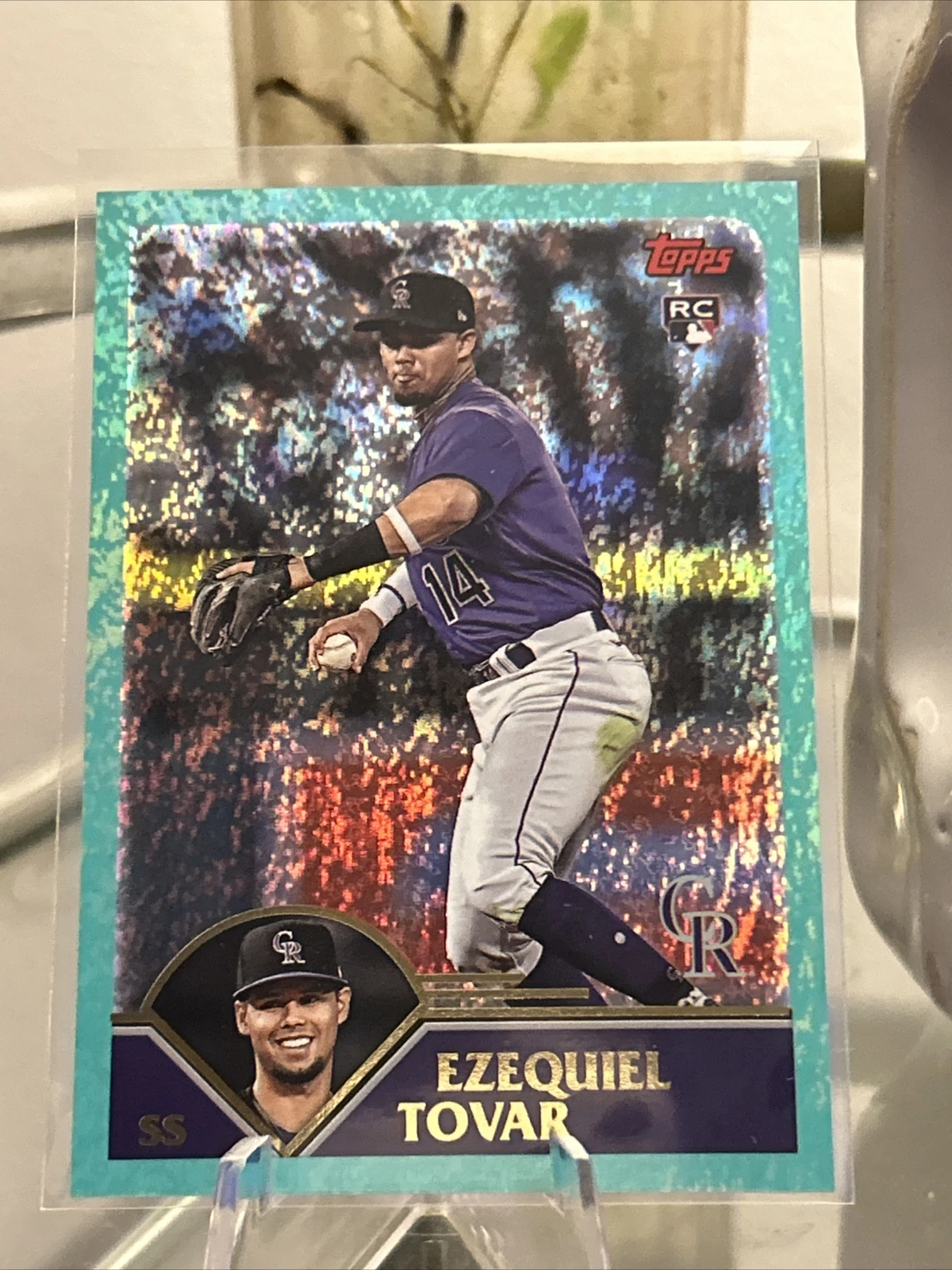 2023 Topps Archives - 2003 Topps Aqua Sparkle Foil #217 Ezequiel Tovar /75 (RC)