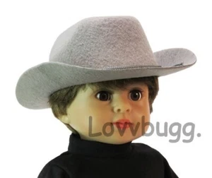 Cappello da cowboy grigio grigio per ragazza americana bambola 18" FREESHIP COMPONENTI AGGIUNTIVI LovvU - Foto 1 di 21